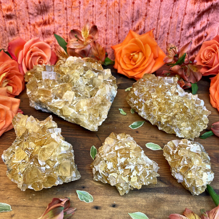 Natural Honey Calcite Cluster