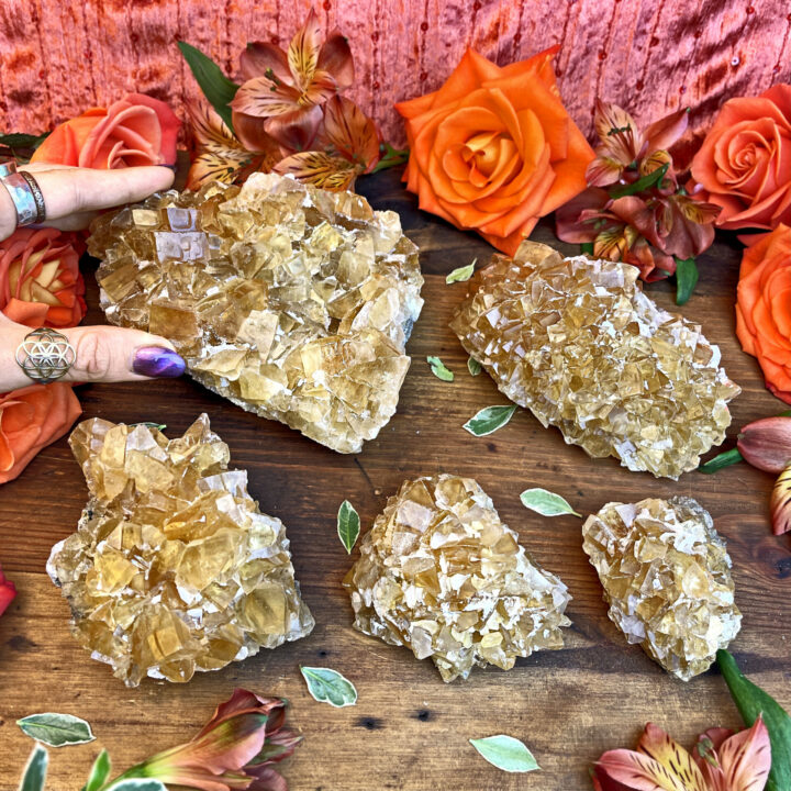 Natural Honey Calcite Cluster