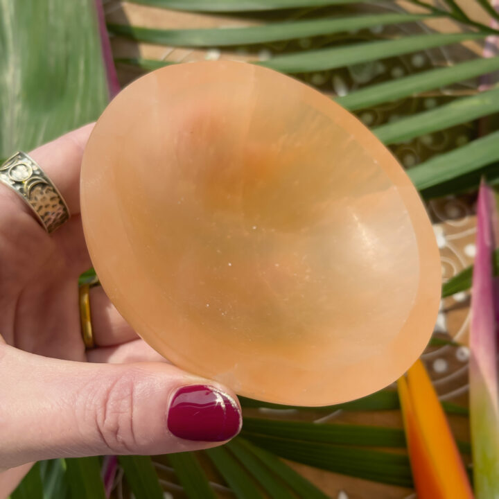 Creative Muse Orange Selenite Bowl with Gem Set