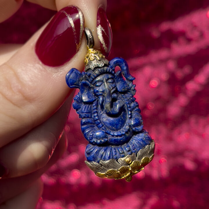 Lapis Carved Ganesha Pendant