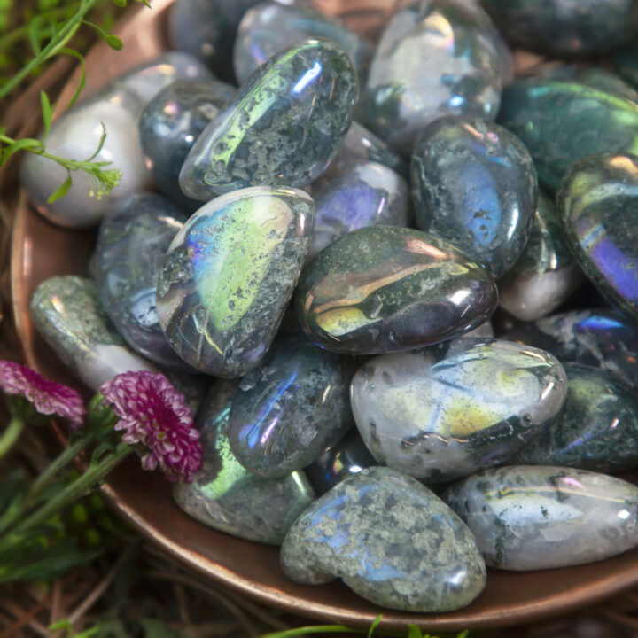 Tumbled Angel Aura Moss Agate