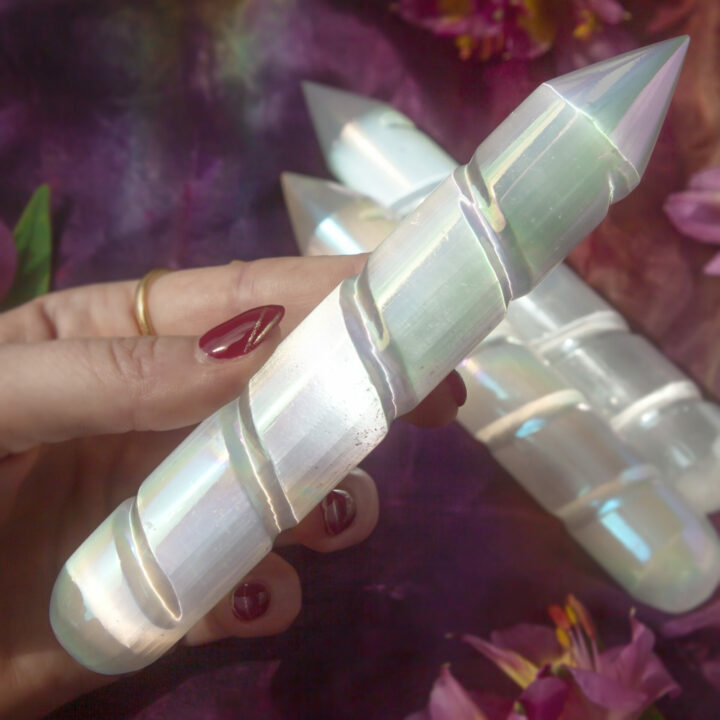 Divine Connection Angel Aura Selenite Wand