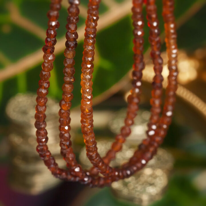 Fortune and Prosperity Faceted Hessonite Garnet Necklace
