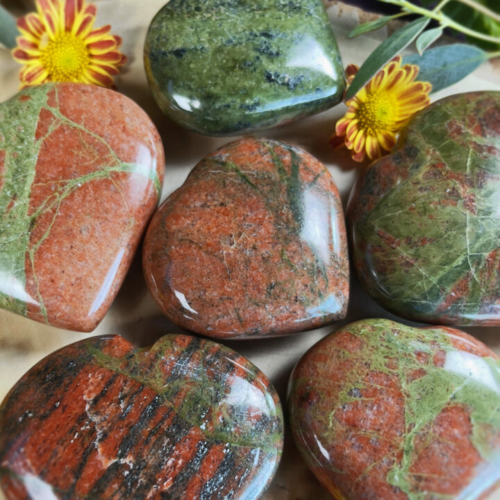 Unakite Jasper Emotional Healing Heart